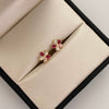Topos Flor Casting Rojo y Blanco Oro amarillo 18k 0,95 Gr / 3,1 mm
