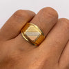 Anillo troquel Tres oros 18k / Talla 11 1/4 / 3,25 Gr / 4,98 mm