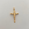 Dije Cruz Tubular Cristo Oro amarillo 18k 2,1 Gr / 28 mm / 5 Cm