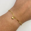 Tobillera It cajón dije corazón aro seguido Oro amarillo 18k +2 / 2,35 Gr / 2,5 mm / 25 Cm