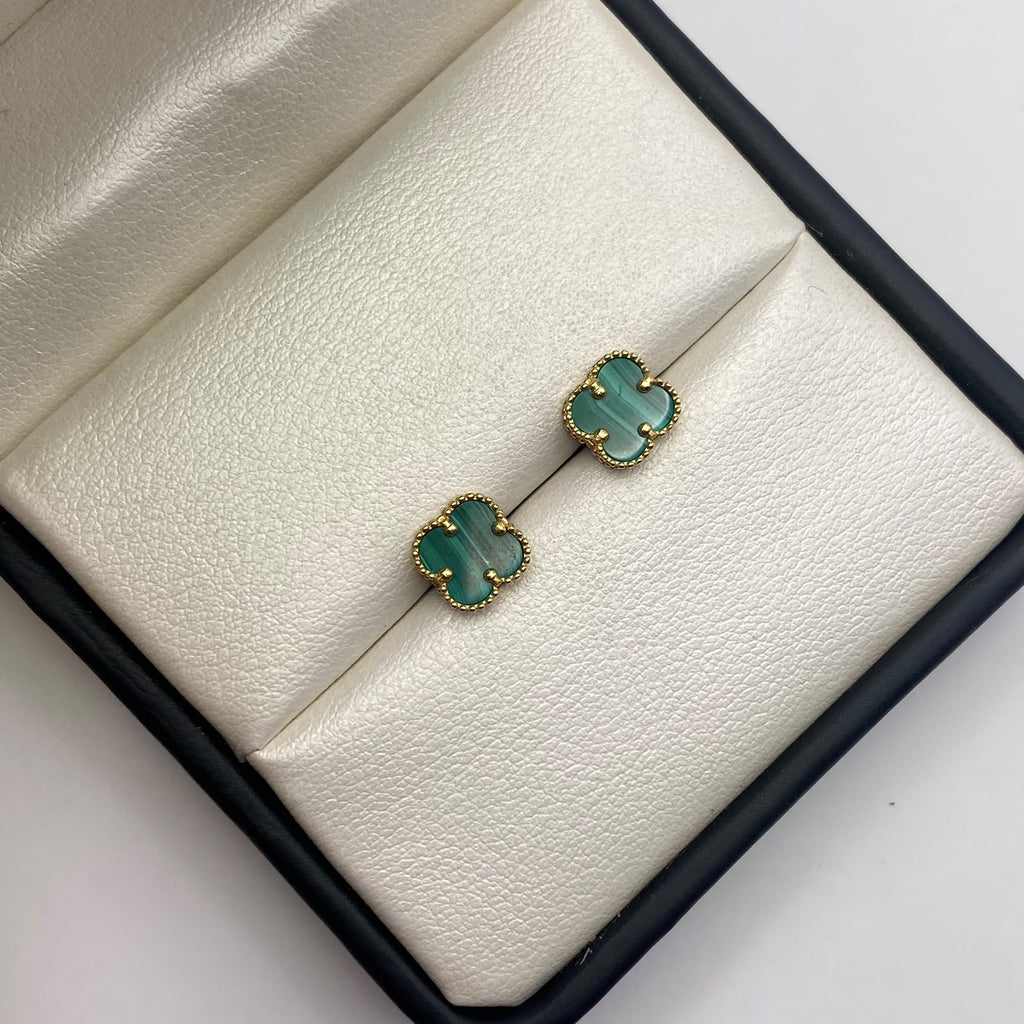 Topos It Trebol verde Oro amarillo 18k 1,61 Gr / 7,9 mm