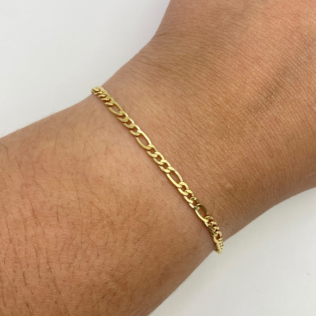 Tobillera It 3x1 Oro amarillo 18k 2,23 Gr / 2,8 mm / 24,8 Cm