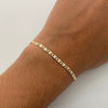 Pulso It Plano Diamantado Tres oros 18k +1 / 2,20 Gr / 2,6 mm / 18,5 Cm