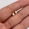 Topos Circon blanco Oro amarillo 18k 0,65 Gr / 3,8 mm