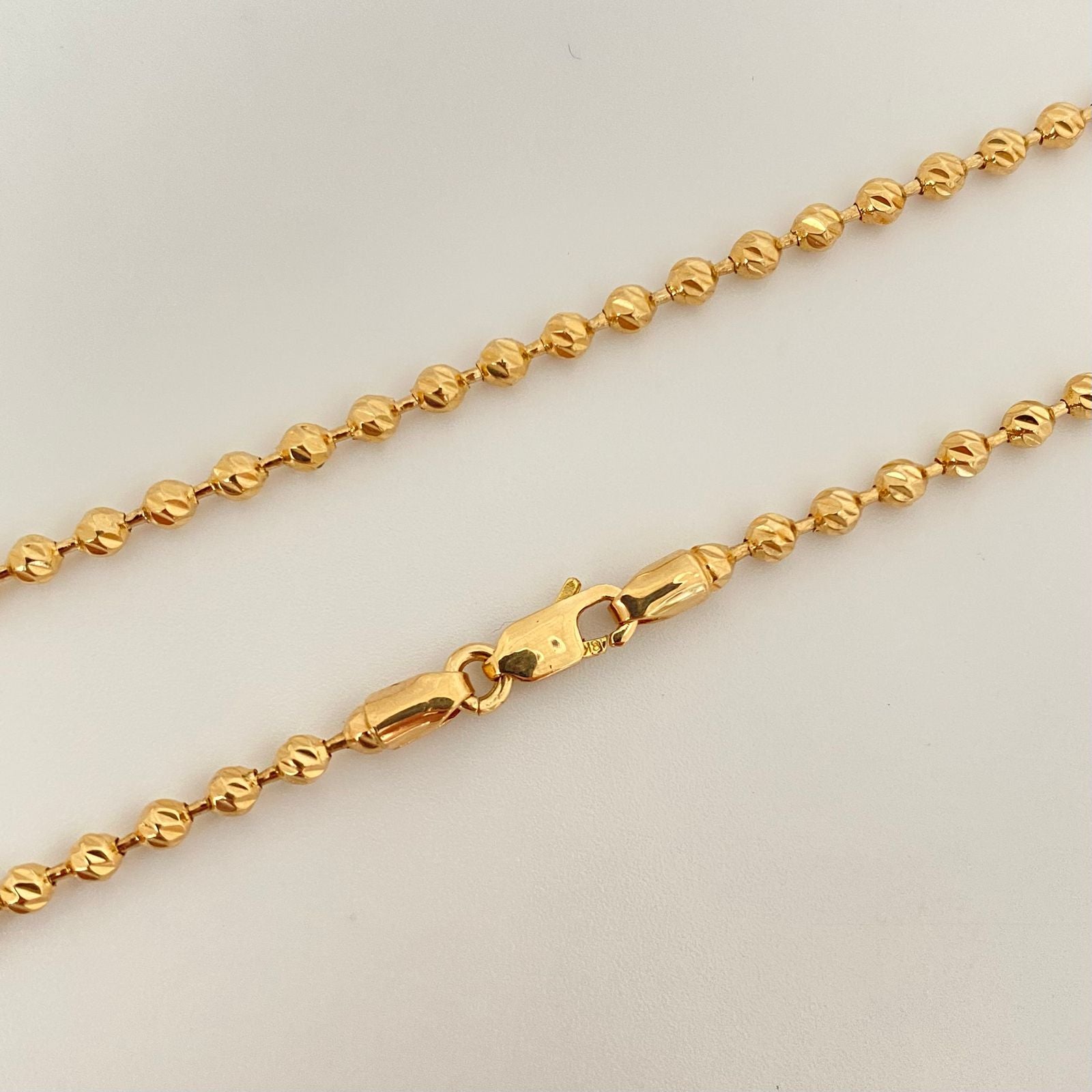 Cadena militar diamantada Oro amarillo 18k +1 / 14,05 Gr / 3,0 mm / 51 Cm Broche 0,60