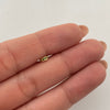 Herraje mini cilindro con circones verdes Oro amarillo 18k 0,3 Gr / 0,2 Cm