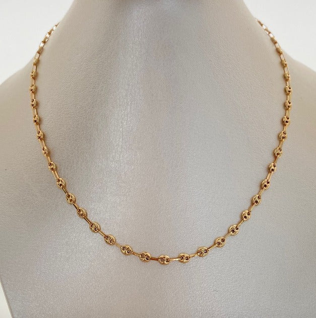 Cadena gc liso Oro amarillo 18k 6,05 Gr / 3,2 mm / 60 Cm Broche 0,40