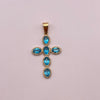 Dije Cruz azul circones Oro amarillo 18k 3,07 Gr / 22,9 mm / 4,5 Cm