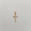 Dije Cruz Casting Blanco Oro amarillo 18k 0,55 Gr / 11 mm / 2,5 Cm