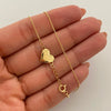 Cadena It Mini Rollon Dije corazon Pasante Oro amarillo 18k +4 / 2,4 Gr / 0,7 mm / 45 Cm