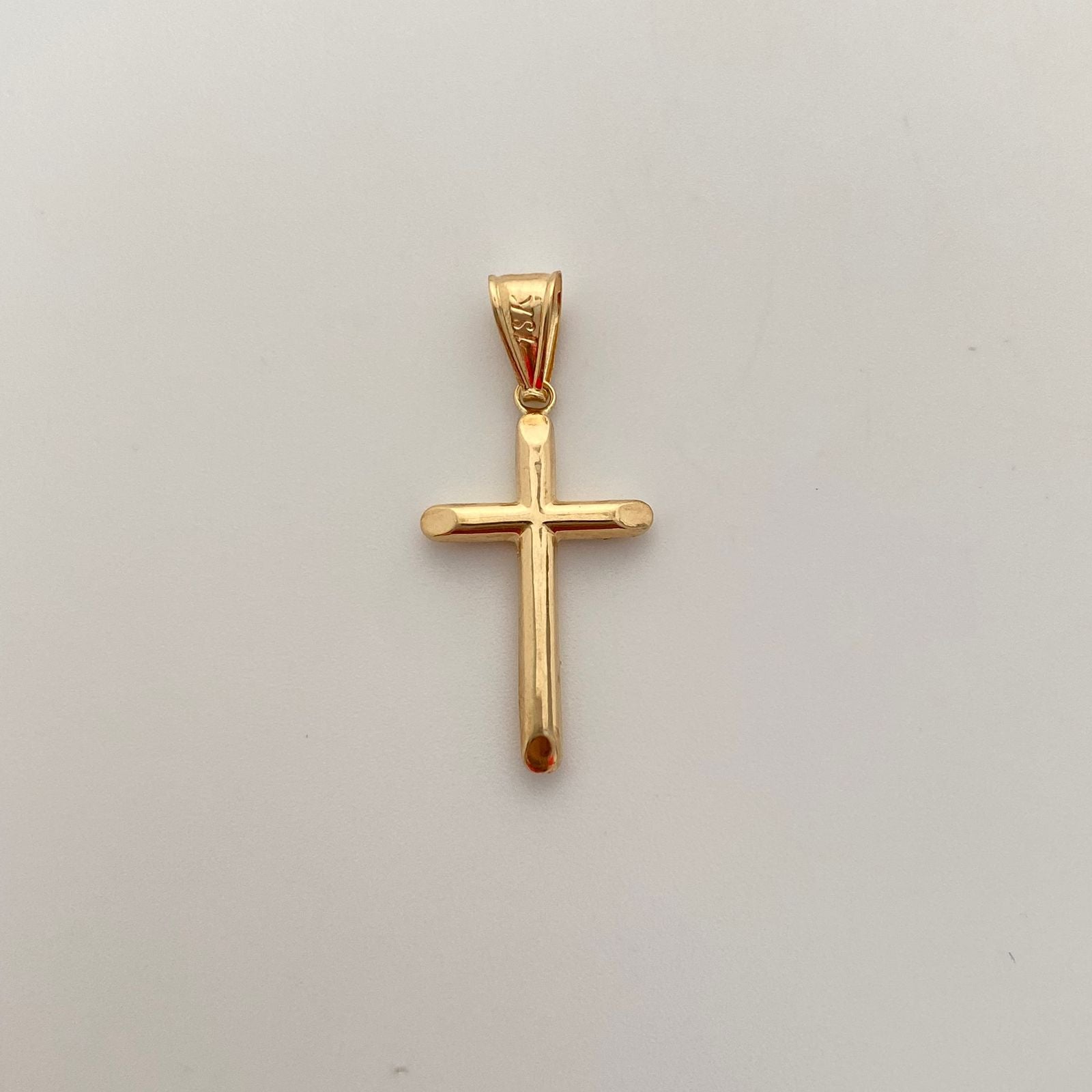 Dije Cruz Tubular Oro amarillo 18k 1,25 Gr / 20,4 mm / 4,2 Cm