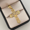 Dije cruz centro rosario Oro amarillo 18k 5,35 Gr / 4,0 Cm