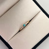 Anillo Solitario Turquesa Oro amarillo 18k / Talla 6 / 1,45 Gr / 1,3 mm