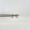 Topos silueta estrella circones blancos Oro amarillo 18k 0,8 Gr / 7,6 mm