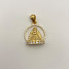 Dije Virgen circones blancos Oro amarillo 18k 7,2 Gr / 20,5 mm / 2,9 Cm