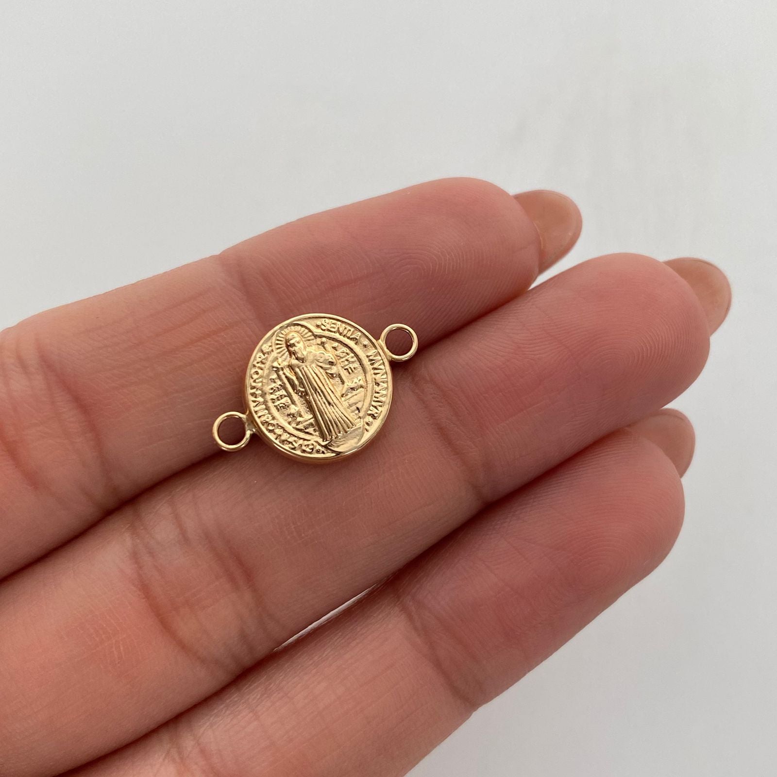 Herraje San benito Oro amarillo 18k 0,6 Gr / 1,2 Cm