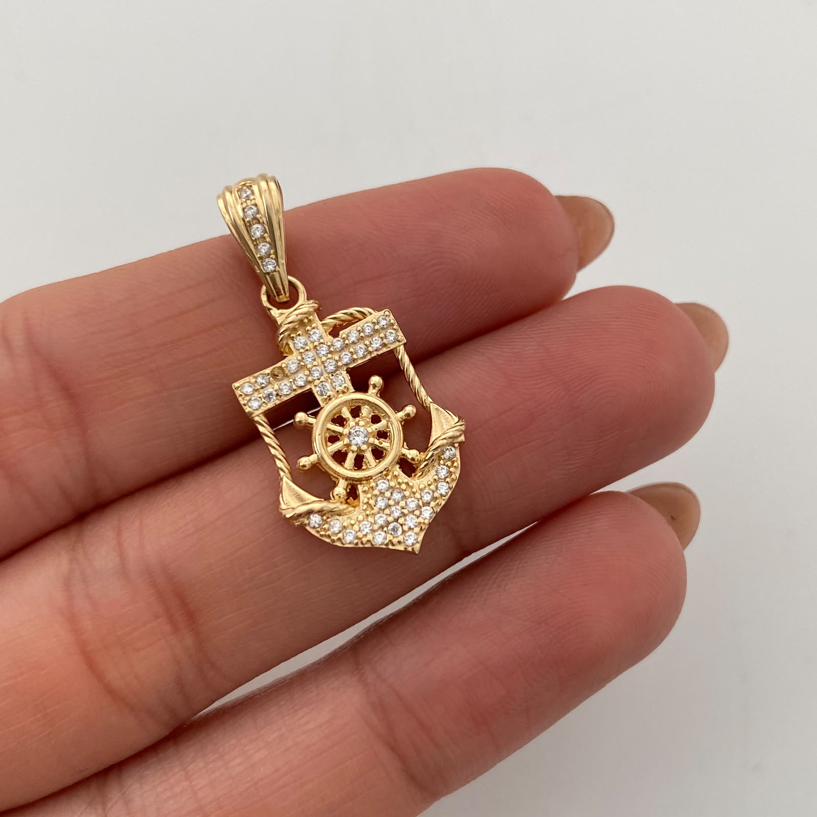 Dije Ancla Casting Oro amarillo 18k 3,1 Gr / 14,8 mm / 3 Cm