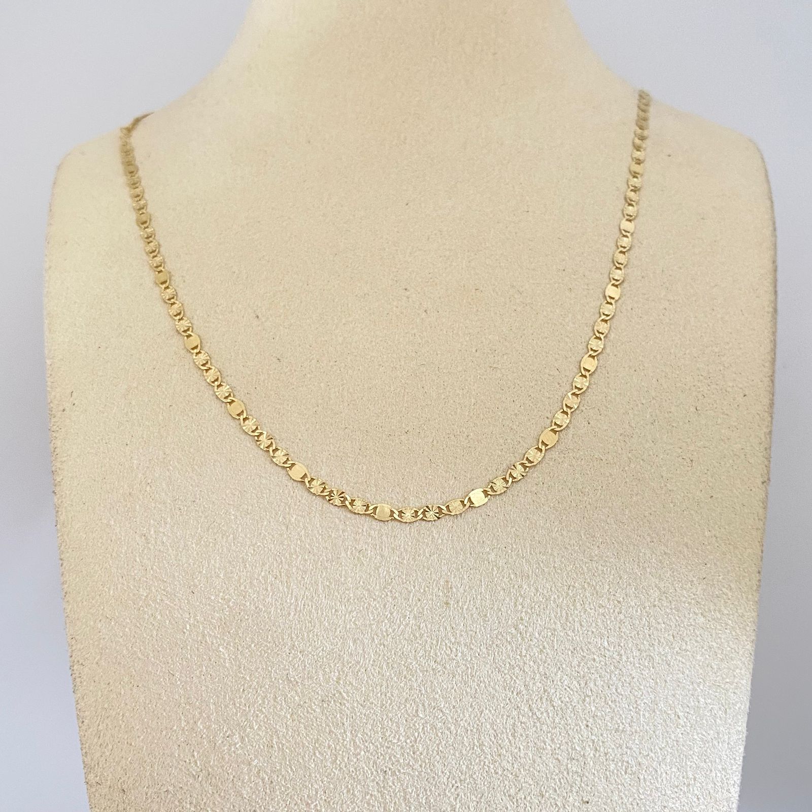 Cadena It mini militar diamantada Oro amarillo 18k +1 / 2,4 Gr / 1,15 mm / 40 Cm