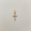 Dije Cruz casting blanco Oro amarillo 18k 0,65 Gr / 8,7 mm / 2,1 Cm
