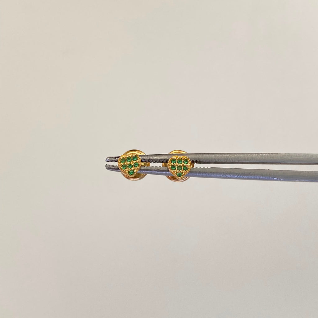 Topos Corazon Casting Verde Oro amarillo 18k 0,5 Gr / 3,9 mm