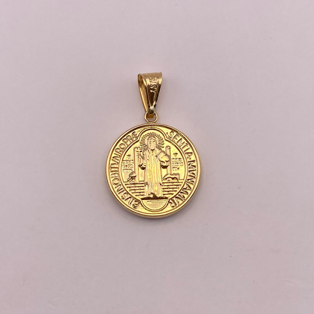 Dije San benito Oro amarillo 18k 2,76 Gr / 20,5 mm / 3,1 Cm
