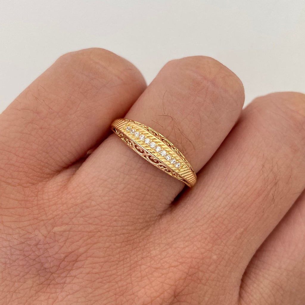 Anillo Argolla Fila Circones Oro amarillo 18k / Talla 5 / 1,55 Gr / 2,3 mm
