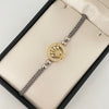 Pulsera tejida silueta corona casting bolas lisas #5 Oro amarillo y Oro blanco 18k 4,15 Gr