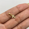 Dije mini cruz circones blancos Oro amarillo 18k 0,5 Gr / 6,4 mm / 1,5 Cm