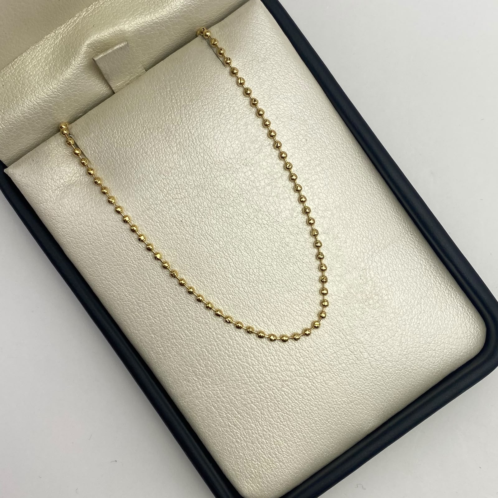 Cadena Mini militar diamantada Oro amarillo 18k +3 / 6,59 Gr / 1,6 mm / 50 Cm Broche 0,40