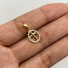 Dije  silueta cruz central circones blancos Oro amarillo 18k 0,7 Gr / 9,35 mm / 2 Cm