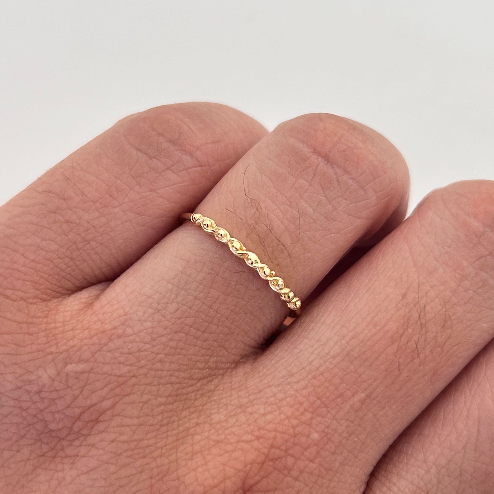 Anillo Trenzado Oro amarillo 18k / Talla 7 / 1 Gr / 1,0 mm