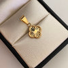 Dije Trebol Diamantado Oro amarillo 18k 0,95 Gr / 12,6 mm / 1,2 Cm