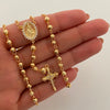 Rosario Virgen Maria Auxiliadora Casting Oro amarillo 18k 11,30 Gr / 4 mm / 50 Cm Broche 0,40