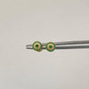 Topos Circulo Circones Verdes Oro amarillo 18k 0,8 Gr / 5,8 mm