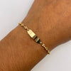 Pulso bebé gc placa rectangulo Oro amarillo 18k 1,80 Gr / 3,2 mm / 16,5 Cm Broche 0,20