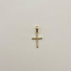 Dije Cruz circones blancos Oro amarillo 18k 0,65 Gr / 9,77 mm / 2 Cm