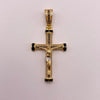 Dije cruz cristo circones blancos y negros Oro amarillo y Oro blanco 18k 7,75 Gr / 25,75 mm / 5,5 Cm