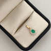 Dije con esmeralda redonda y con 24pts de diamante blanco  Oro amarillo 18k 0,8 Gr / 7,68 mm / 1,3 Cm