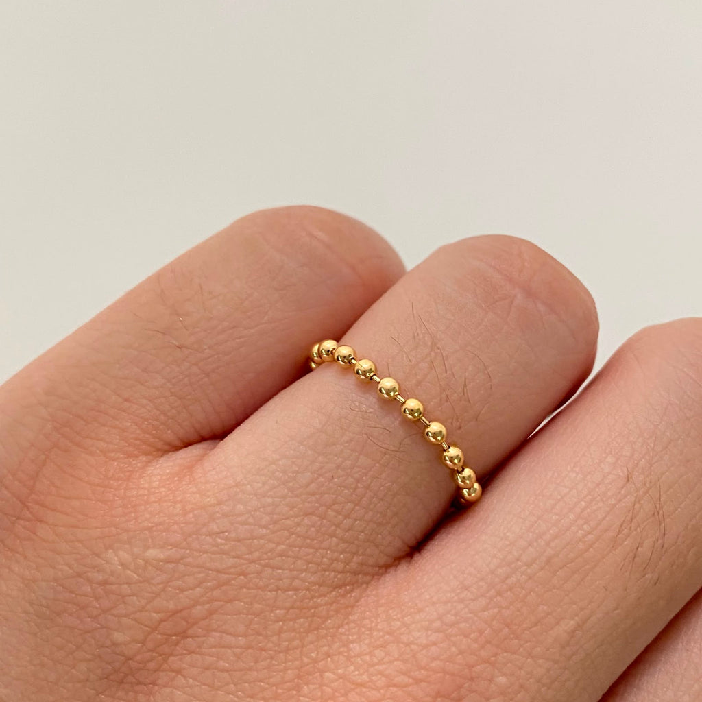 Anillo It Cadena Militar Oro amarillo 18k / Talla 8 / +4 / 1 Gr / 2 mm