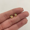 Topos Grano de Cafe circon Verde Oro amarillo 18k 0,75 Gr / 5,3 mm