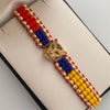 Pulsera tejida Tigre Col Bolas diamantadas(por fabricacion) personalizado Oro amarillo 18k 11,05 Gr