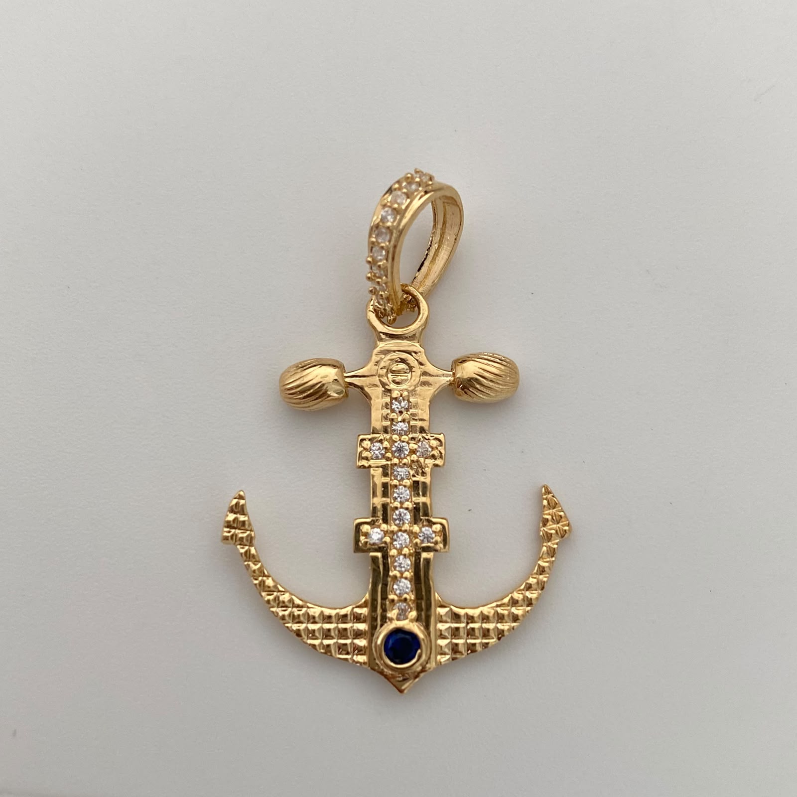 Dije Ancla Casting Azul Oro amarillo 18k 3,5 Gr / 23 mm / 3,4 Cm
