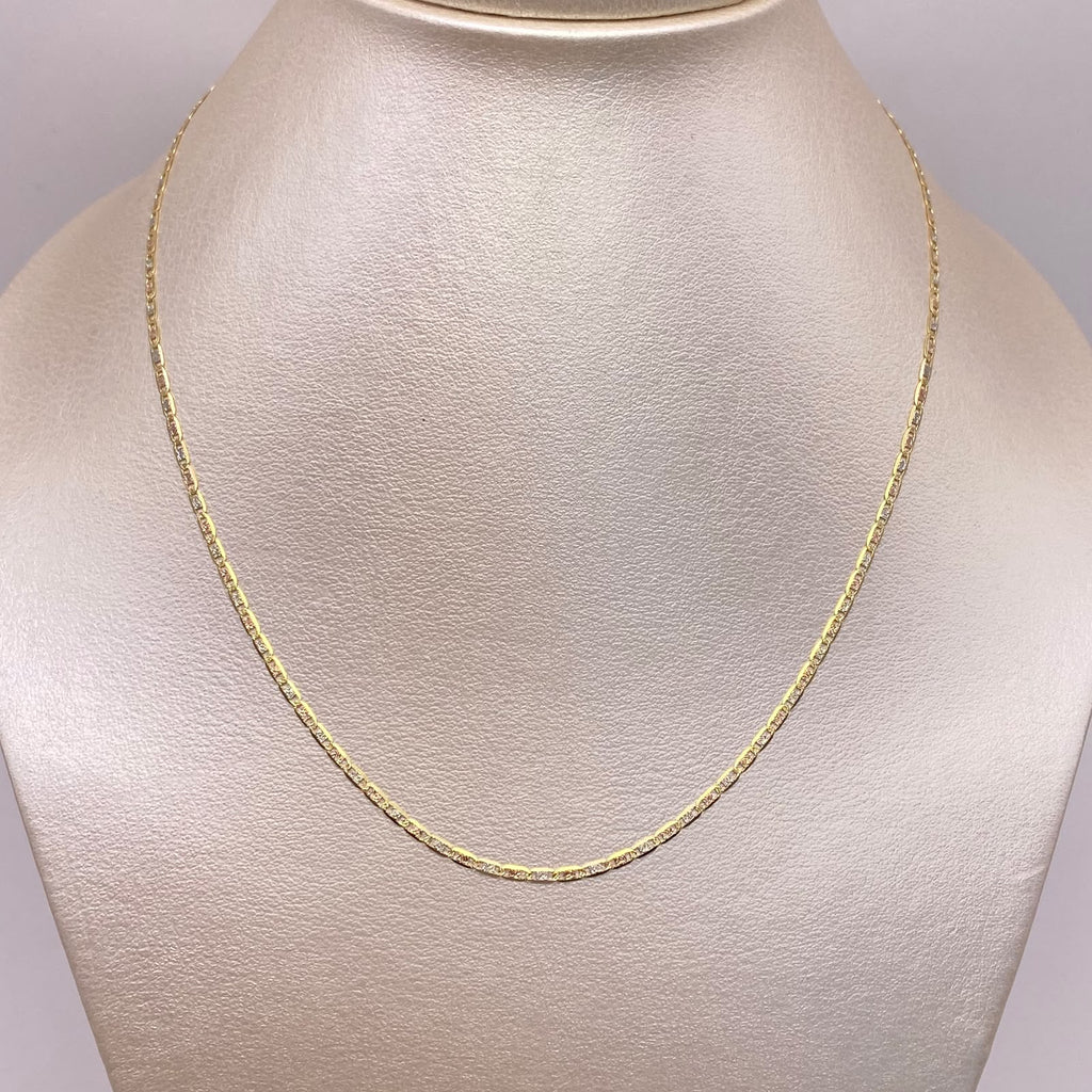 Cadena It Plana Diamantada Tres oros 18k 2,3 Gr / 1,7 mm / 45 Cm