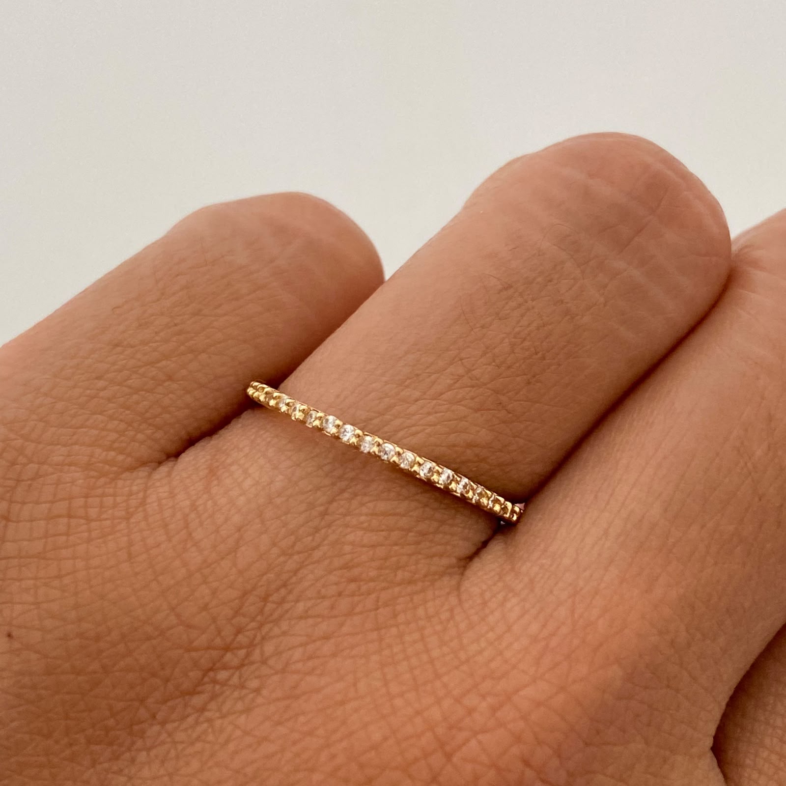 Anillo Churumbela Blanca Oro amarillo 18k / Talla 7 / 1 Gr / 1,3 mm
