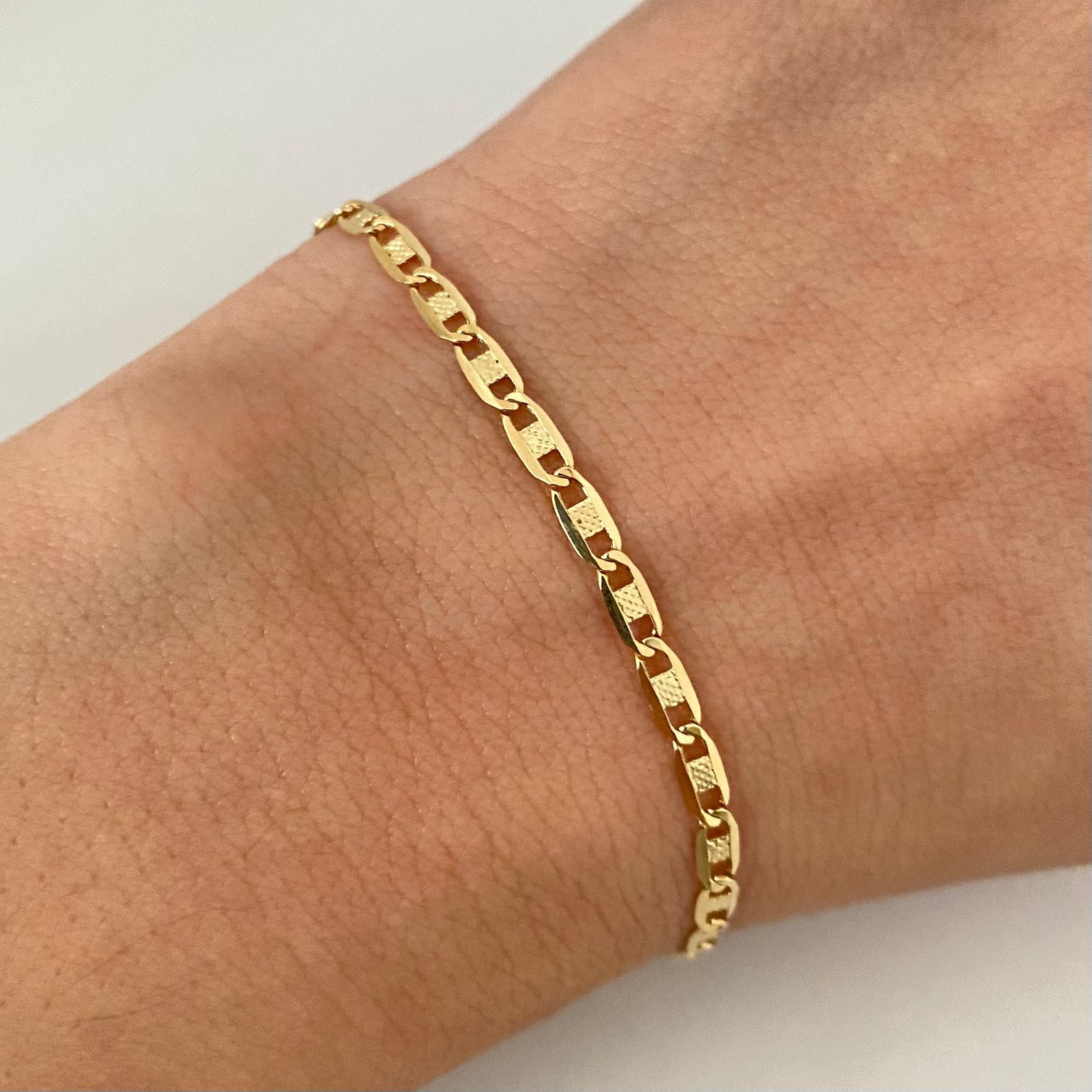 Pulso It plano diamantado Oro amarillo 18k +1 / 1,80 Gr / 2,9 mm / 19,5 Cm