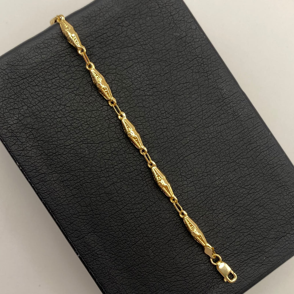 Pulso rustico dubai Oro amarillo 18k 2,95 Gr / 3,7 mm / 21 Cm Broche 0,40
