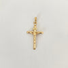 Dije Cruz Tubular Cristo Oro amarillo 18k 1,2 Gr / 20 mm / 3,8 Cm