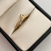 Anillo serpiente con swarovski blanco y negro  Oro amarillo 18k / Talla 6 / 1,45 Gr