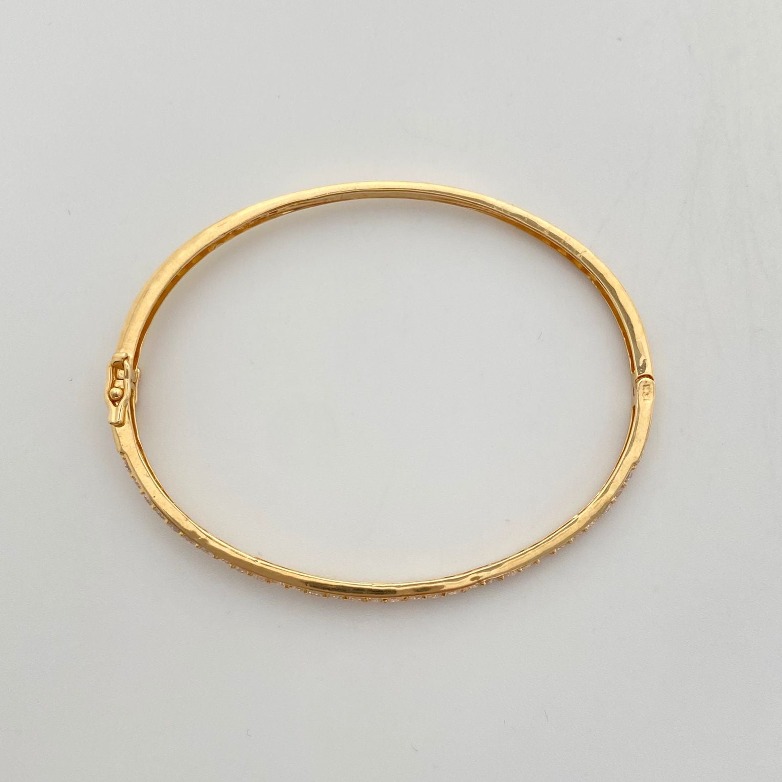 Aro con circones blanco  Oro amarillo 18k 8,3 Gr / 2,8 mm / 18 Cm