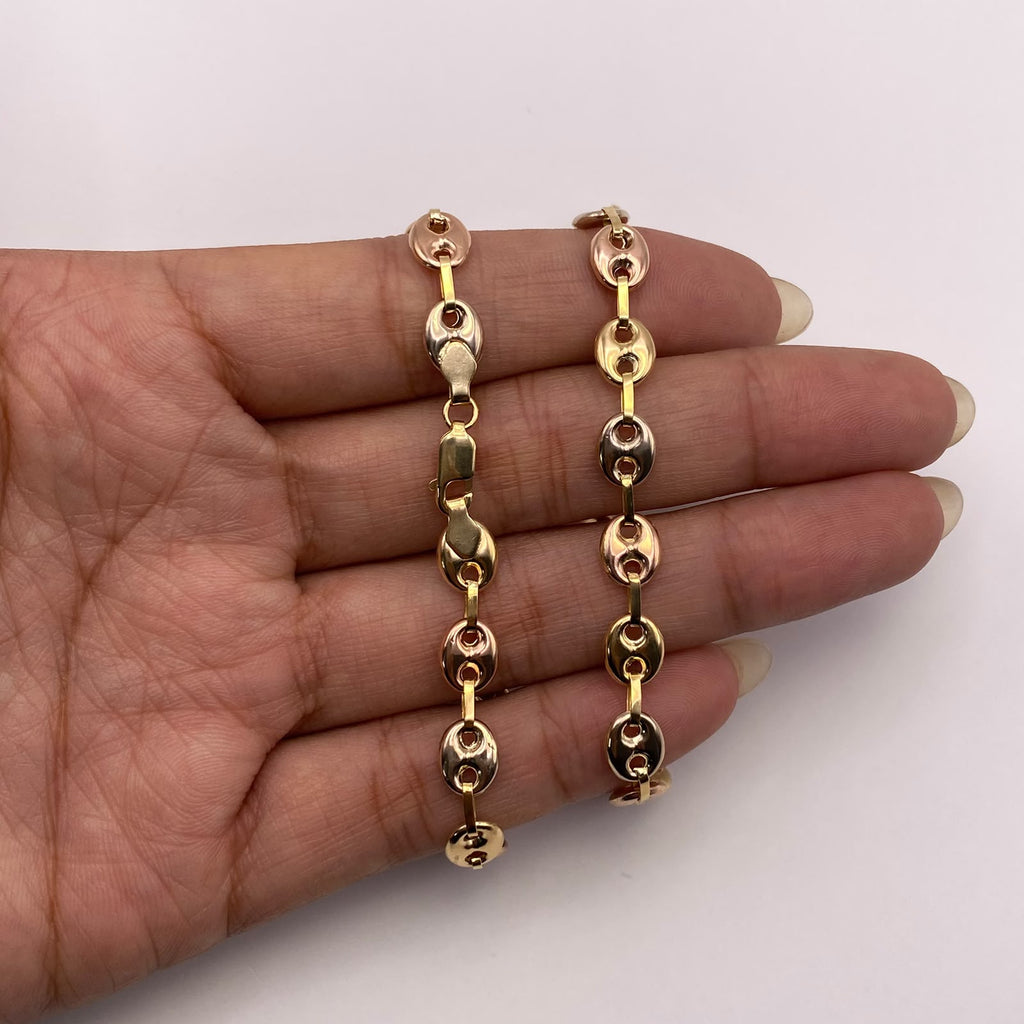 Cadena gc Tres oros 18k 13,65 Gr / 6,45 mm / 60 Cm Broche 0,40